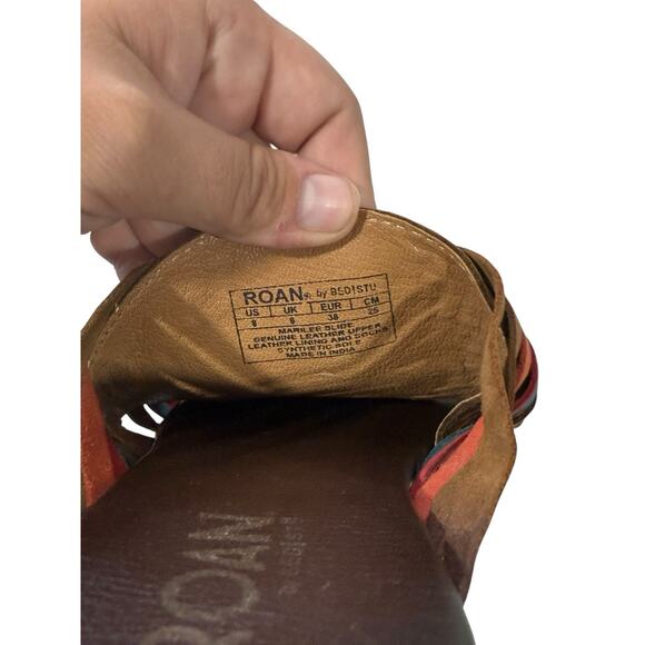 ROAN by Bed Stu Marilee Slide Multi Color Leather Strappy Slide Sandal 9.5 READ - Picture 6 of 13